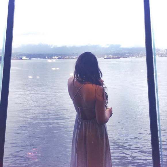 Wilfred Cosimo Lavender Tie Back Long Formal Dress - Picture 2 of 7